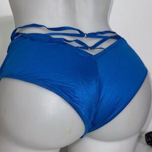 🔥Victoria's Secret Blue Strappy Panties cheeky Sz L NWT